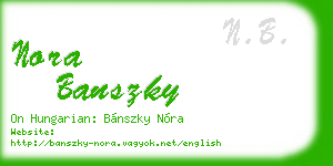 nora banszky business card